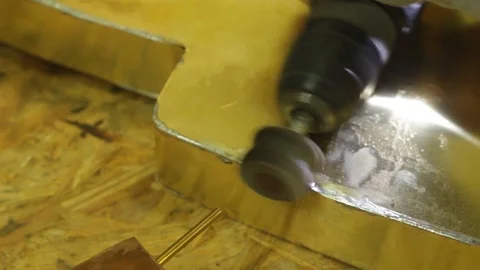 Blacksmith  artisan brass welder -7/8 Video stock 86526646