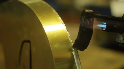 Blacksmith  artisan brass welder -8/8 Stock Footage 86556597