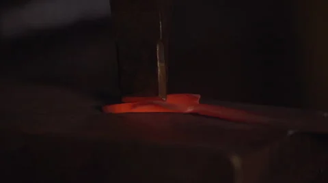 Blacksmith Artist Creating Shape of a Leaf Stock Footage 67341853
