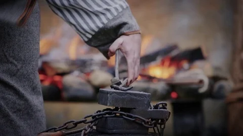 Blacksmith from Bible times Video stock 80131756