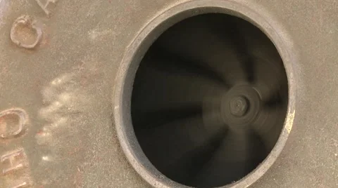 BlackSmith Blower Fan Closeup Spinning Blades Stock Footage 47770481