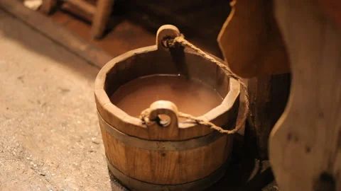 The blacksmith cools the finished horseshoe in the water. Video stock 98159151