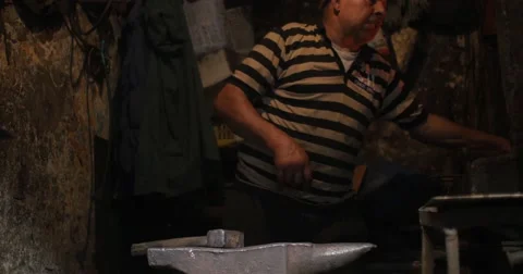 Blacksmith do his job Video stock 58659308