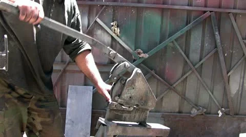 Blacksmith doing his duty Stock Footage 8995775