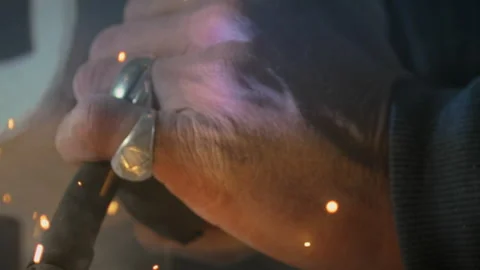 Blacksmith doing his job in the workshop Stock Footage 275503735