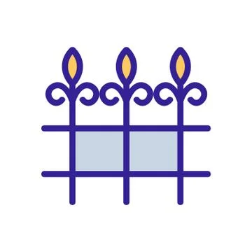 Blacksmith fence icon vector. Isolated contour symbol illustration 库存插图