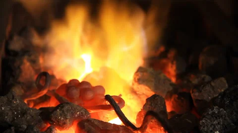 Blacksmith Fire 1 Stock Footage 36681313