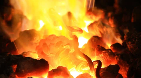 Blacksmith Fire 4 Stock Footage 36681587