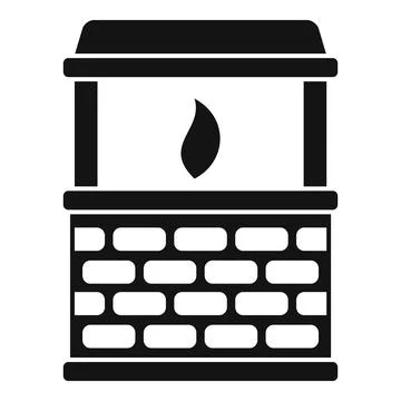 Blacksmith fire icon, simple style Stock Illustration