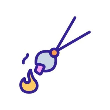 Blacksmith fire icon vector. Isolated contour symbol illustration Illustrazione stock