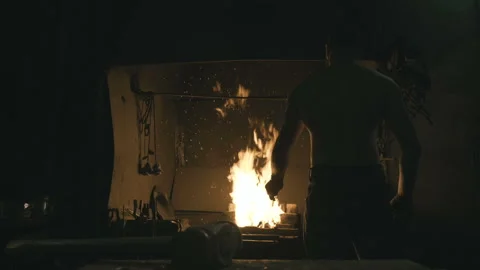Blacksmith fires for metal Stock-Footage 109604911