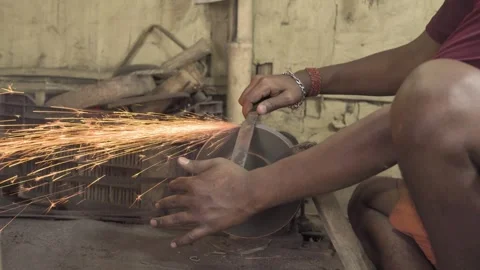 Blacksmith forge spin wheel cast iron va... | Stock Video | Pond5