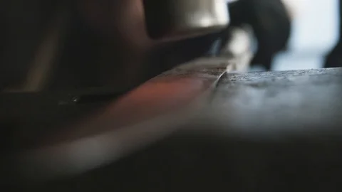 Blacksmith forge welding a knife 動画素材 92057999