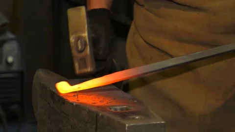 Blacksmith forges detail Stock Footage 102448738