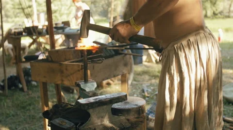 Blacksmith Forges Metal Stock Footage 68054389