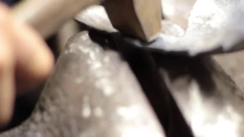 Blacksmith forging iron Stock Footage 74062421