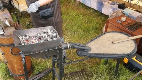 Blacksmith forging metal Stock Footage 78531264