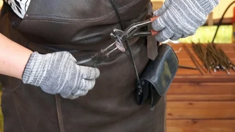 Blacksmith forging metal Stock Footage 83641542