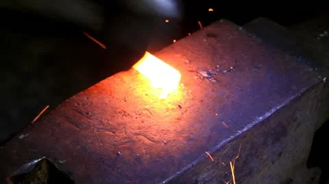 Blacksmith, forging steel Video stock 11410252