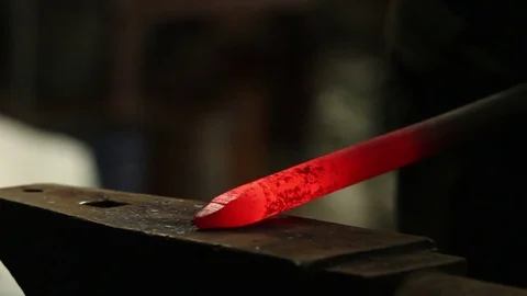 Blacksmith forging tools on anvil Stock Footage 72218595