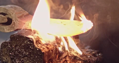 Blacksmith Forms Axe with PowerHammer 스톡 동영상 152409139