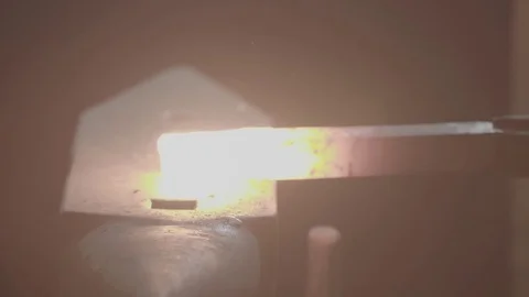 Blacksmith forms metal Video stock 74696512
