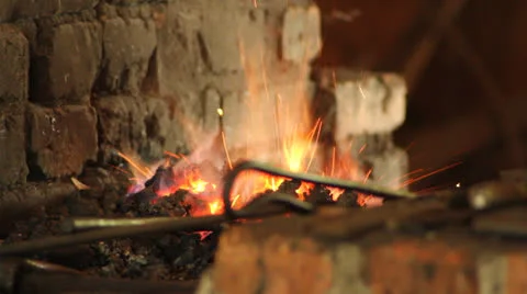 Blacksmith Furnace Stock Footage 25841939