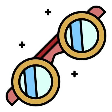Blacksmith glasses icon color outline vector Stock Illustration