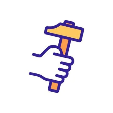 Blacksmith hammer hand icon vector. Isolated contour symbol illustration 库存插图