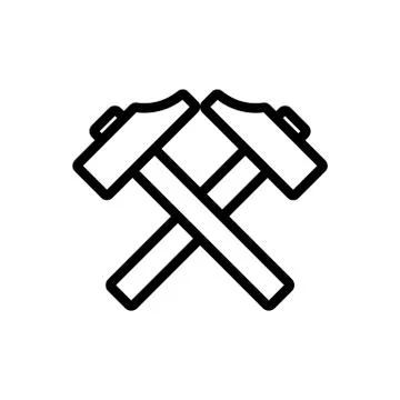 Blacksmith hammer icon vector. Isolated contour symbol illustration Stock Illustration