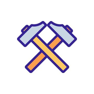 Blacksmith hammer icon vector. Isolated contour symbol illustration 库存插图