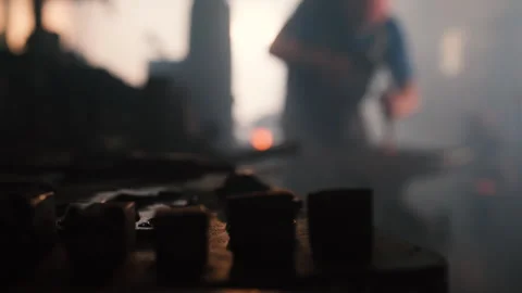 Blacksmith Hammering in Background Stock Footage 291501329