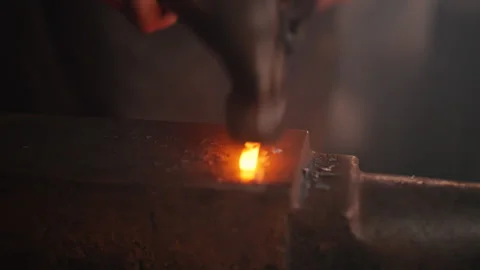 Blacksmith Hammering Sparks Stock Footage 291501255