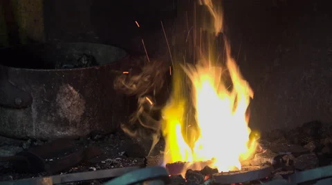 Blacksmith in his workshop Video stock 58145705