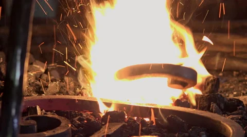 Blacksmith in his workshop Video stock 58147309