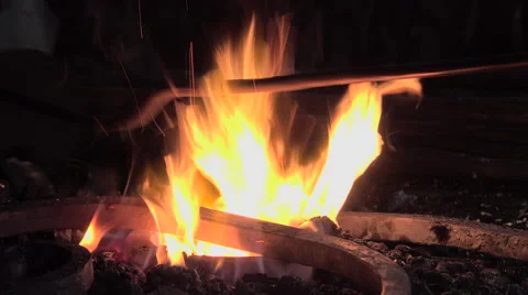 Blacksmith in his workshop Video stock 58147816