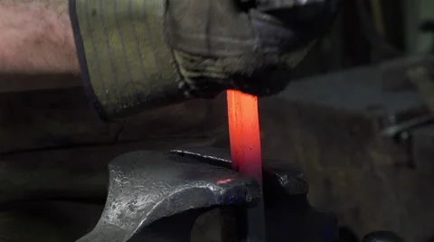 Blacksmith in his workshop Video stock 58151197