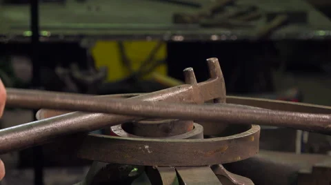 Blacksmith in his workshop Video stock 58153390