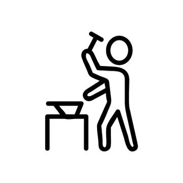 Blacksmith icon vector. Isolated contour symbol illustration 스톡 일러스트