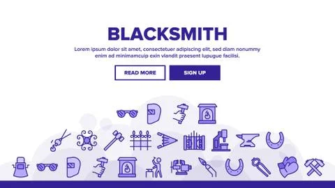 Blacksmith Landing Header Vector 库存插图