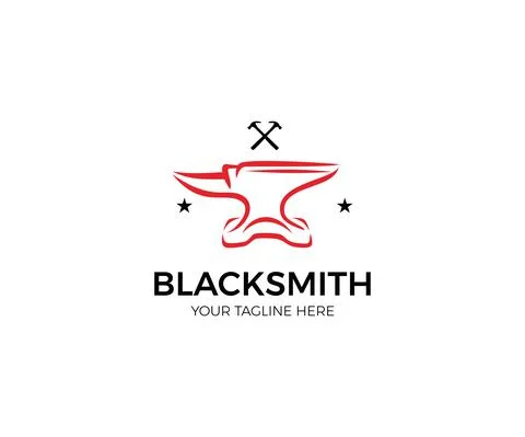 Blacksmith Logo Design Illustrazione stock