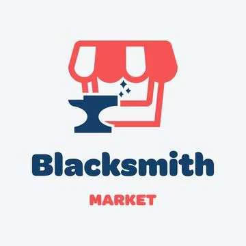 Blacksmith Market Logo Stock Illustration