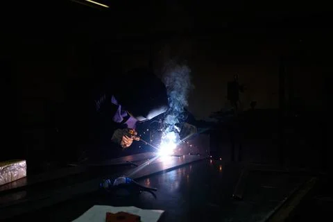 Blacksmith melting iron Stock Photos