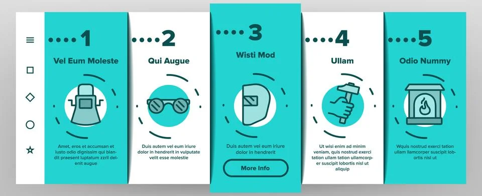 Blacksmith Onboarding Icons Set Vector 库存插图
