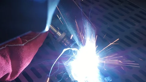 A blacksmith or welde Stock Footage 106948061