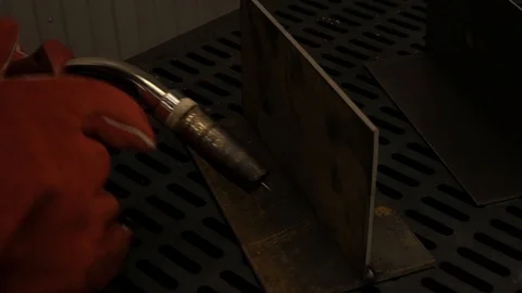 A blacksmith or welde Stock Footage 106948153