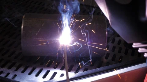 A blacksmith or welde Stock Footage 106948168