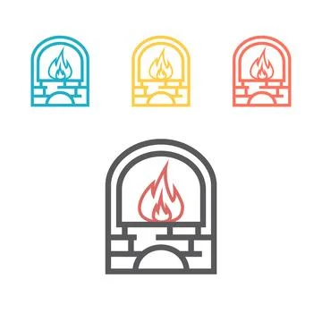 Blacksmith oven icon. Outline blacksmith oven vector icon for web design Stock Illustration