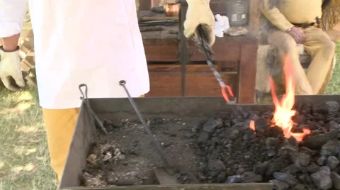 BlackSmith Pounding Stock Footage 47770527
