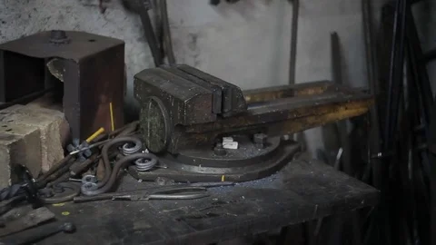 Blacksmith to prepare for work on the flower Stock Footage 80549282